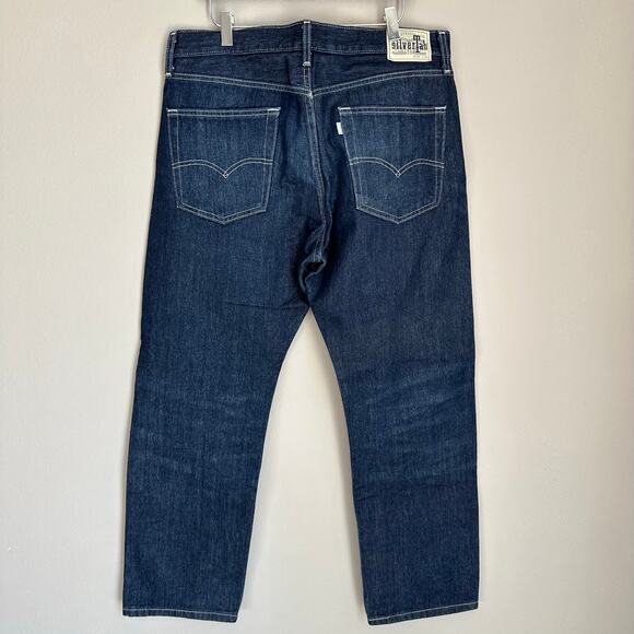 Levi's Men's Straight Denim Jeans 34x30 Silver Tab Dark Wash 90s Street Style - Picture 4 of 9